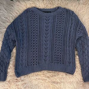 Kendall + Kylie blue sweater with holes
